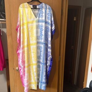 Colorful Geometric Kaftan Dress